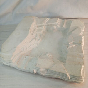 VTG MCM Holland Mold Blank Ashtray Ceramic Blank Stepped Mountain To Be Glazed